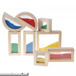 Flameer Wooden Rainbow Sand Blocks Construction Building Toy Set 8pcs Stacking Blocks Early Educational Toy  B07HZ21SRD